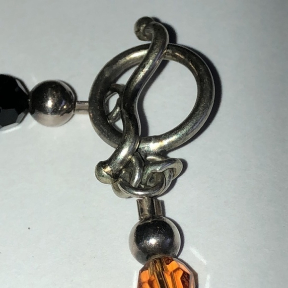 Vintage Beaded Silver Tone Toggle Closure Bracelet - Picture 3 of 5